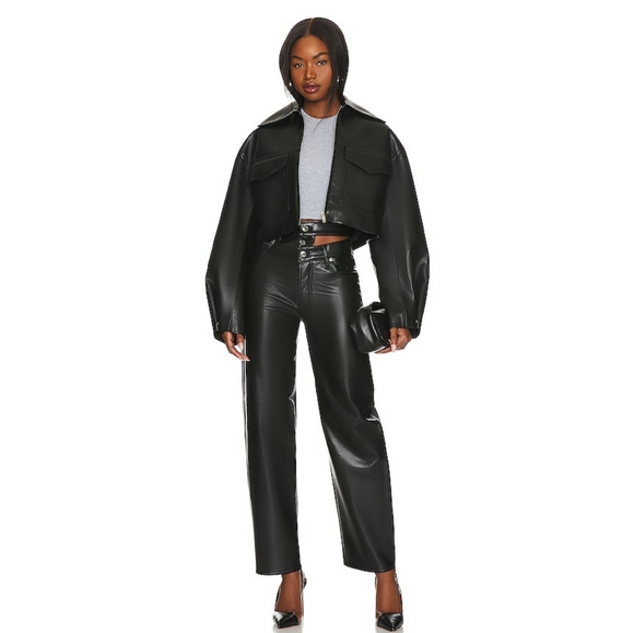 Agolde | Recyled Leather Broken Waistband Pant - Picture 6 of 14